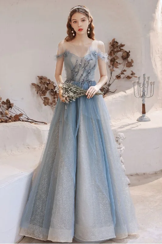 Formal Dress for Runway ShowsPrincess Misty Blue Long Formal Dress