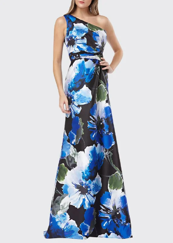 Formal Dress for Formal Day Events4 - carmen marc valvo blue floral one shoulder ball gown