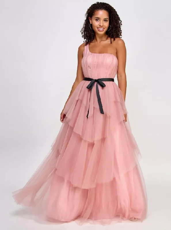 Formal Dress for Garden Party Themes5 - city studio pink layered ruffle gown