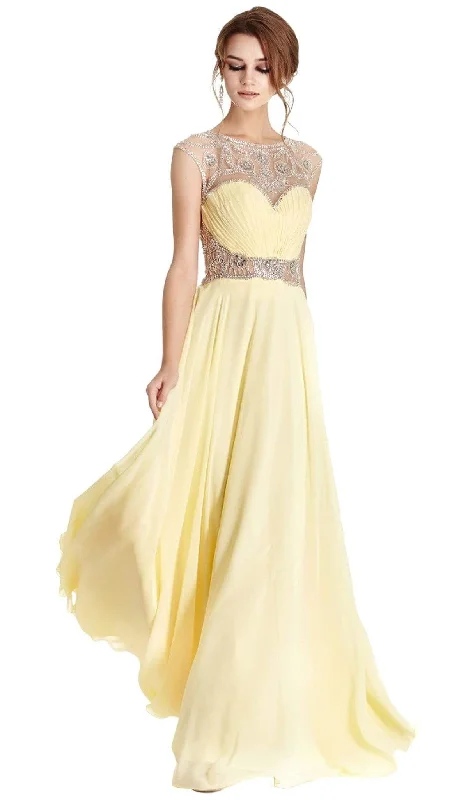 prom dress preservationTrevi Collection - Ornate Illusion Bateau A-line Prom Dress