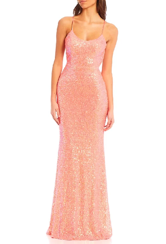 Formal Dress for Film Premieres13 - city vibe coral sequined gown