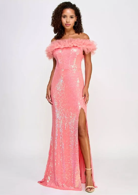 Formal Dress for Semi-Formal Events5 - pear culture pink sequin corseted gown