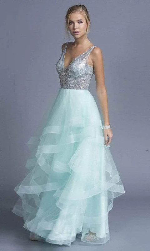 sweetheart neckline prom dressesTrevi Collection - L1974 Plunging V Neck Sleeveless Prom Gown