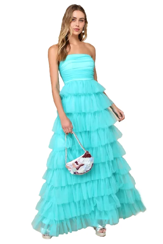 Formal Dress for Eco-Friendly ThemesM - lulus turquoise strapless tiered gown