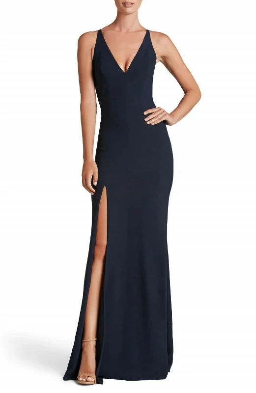 Formal Dress for Urban ThemesXS - dress the population navy fitted gown