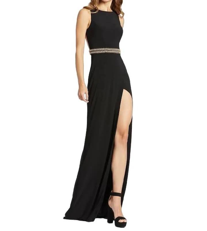 Formal Dress for Military BallsJersey Gown In Black