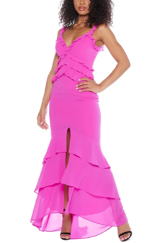 Formal Dress for Emmy Awards7 - b darlin hot pink flouncy ruffle gown