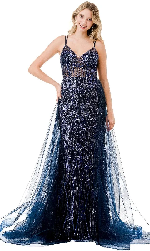 prom dresses with illusion panelsTrevi Collection L2910F - Strappy Detailed Back Sleeveless Prom Gown