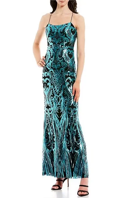 Formal Dress for Oscar Nights9 - next up black & teal sequin gown