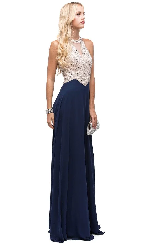 prom dress inspiration galleriesDancing Queen 9881 - High Halter A-Line Prom Gown