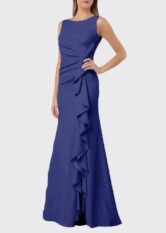 Formal Dress for Small Weddings10 - carmen marc valvo blue cascading ruffle gown