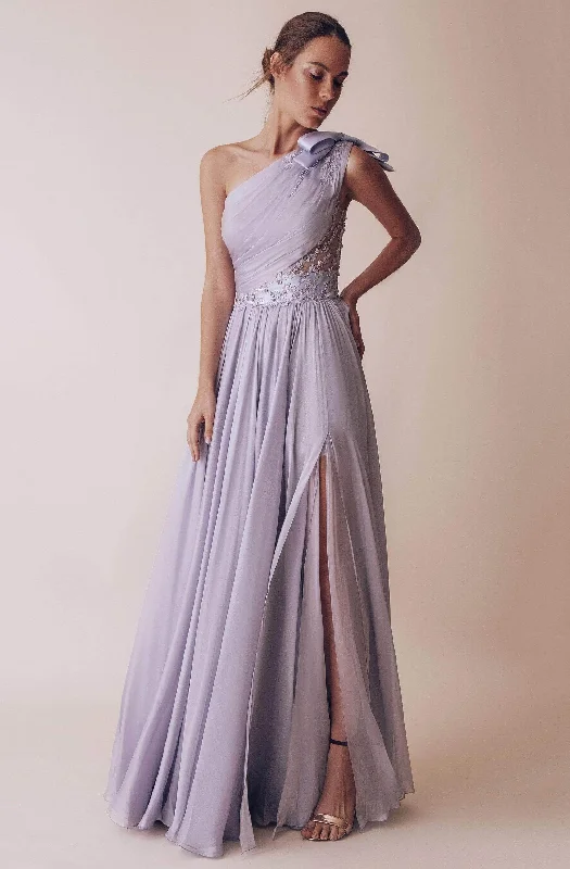 mid-length prom dressesGatti Nolli Couture - Ruched Asymmetric Prom Gown OP-4981