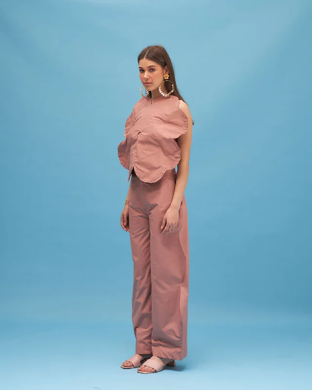 women's tops with unique designsPetunia Scalloped Tube Top And Pant Set