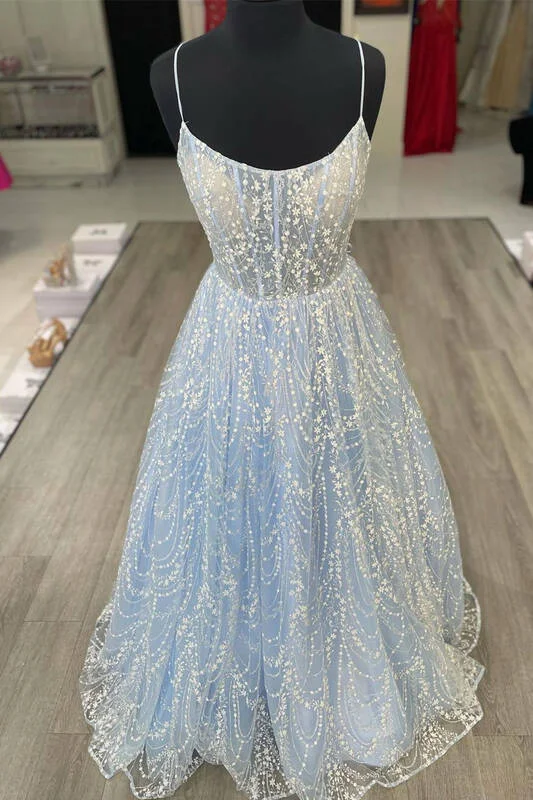 Formal Dress for Black Tie EventsPrincess A-line Light Blue Formal Dress