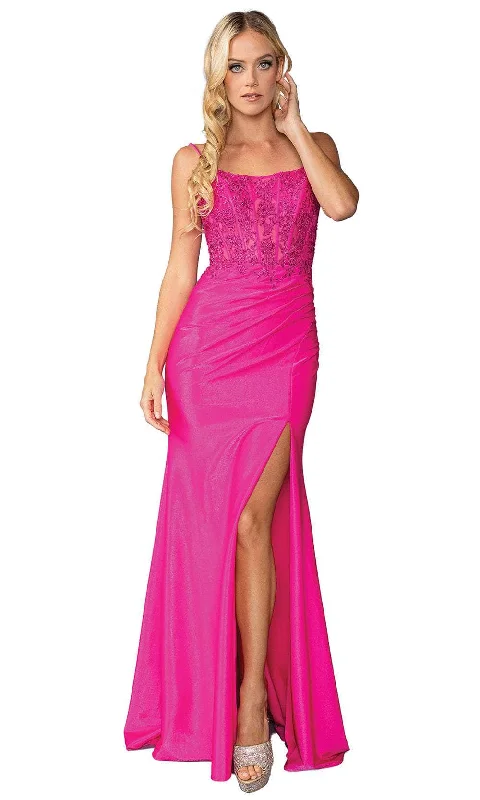 luxury prom dressesDancing Queen 4434 - Scoop Neck Sleeveless Prom Gown