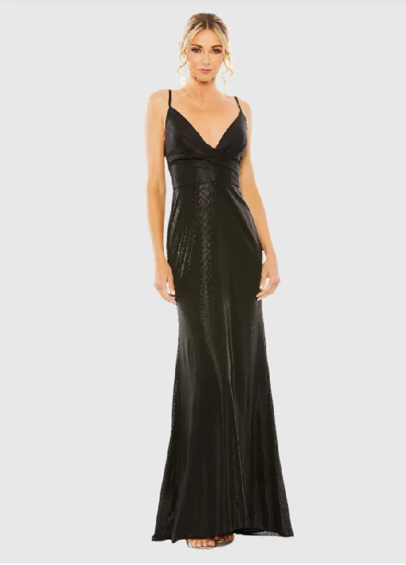 Formal Dress for Academic Awards8 - mac duggal black metallic faux wrap gown