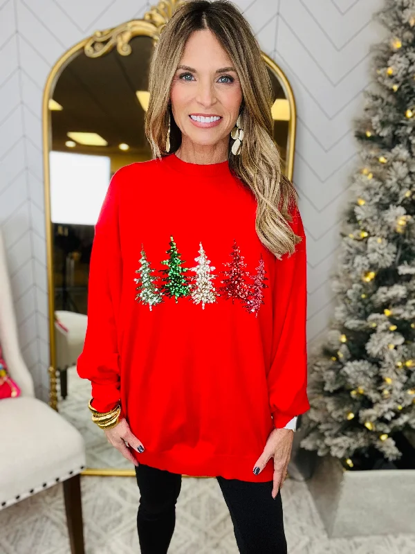 women's tops in solid colorsCHRISTMAS TREE FARM TOP