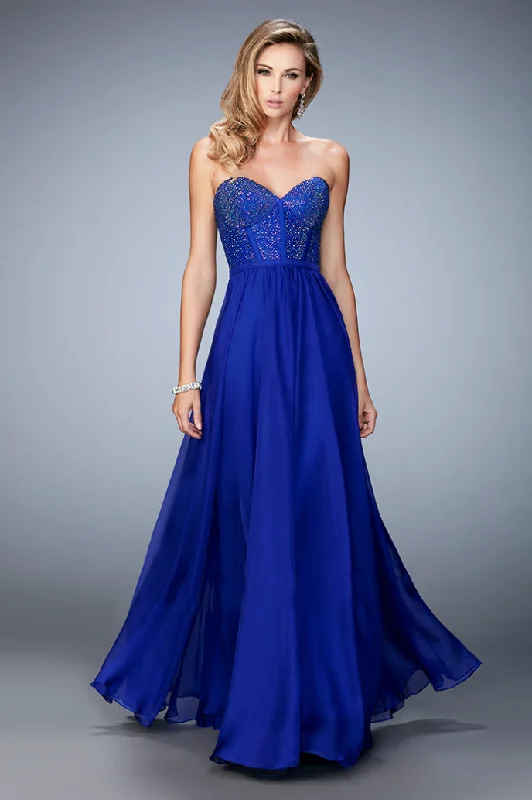 ELEGANT Formal Dress Designs00 - la femme blue beaded & corseted strapless gown