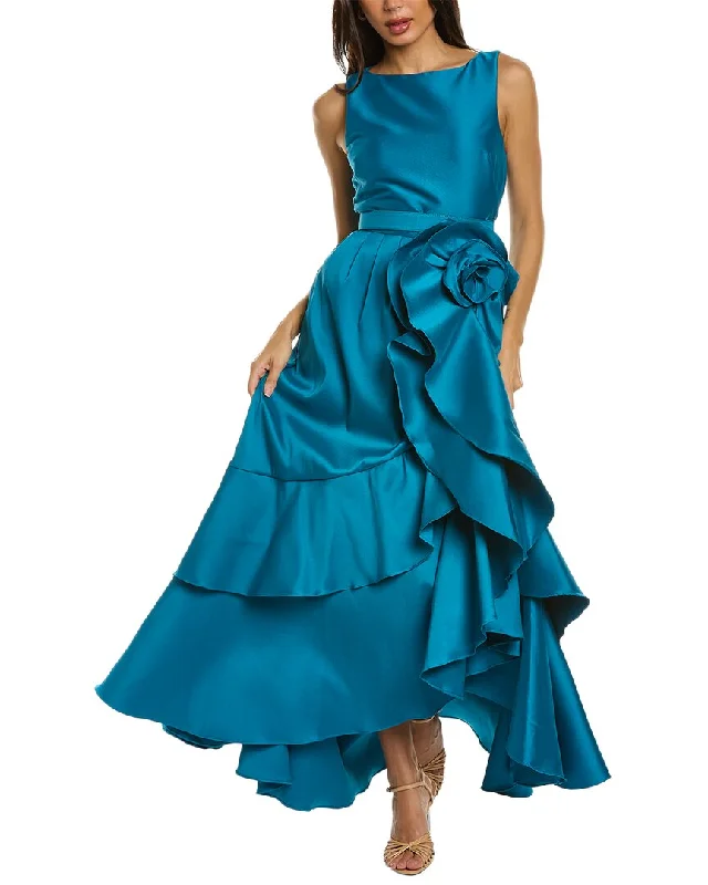 Formal Dress for Outdoor WeddingsBadgley Mischka Rosette Ruffle Gown