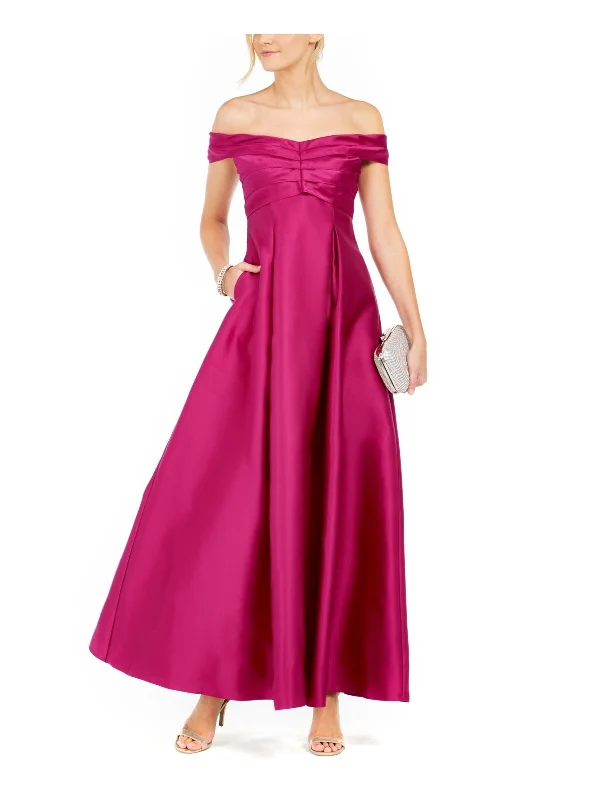 Formal Dress for Corporate Awards6 - adrianna papell hot pink off the shoulder a-line gown