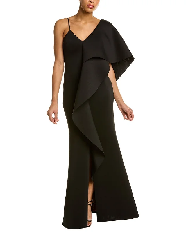 Formal Dress for Cultural ParadesBadgley Mischka Scuba Ruffle Gown