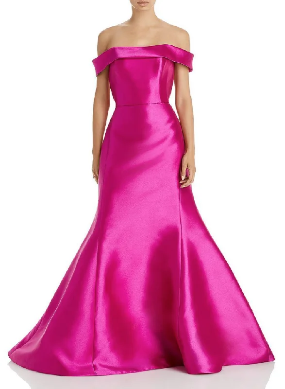 Formal Dress for Religious Ceremonies2 - amsale fuchsia off the shoulder mikado mermaid gown