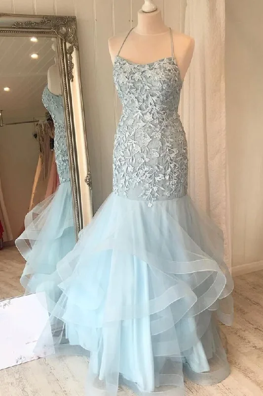 Formal Dress for Sailing RegattasGorgeous Mermaid Light Blue Long Formal Dress