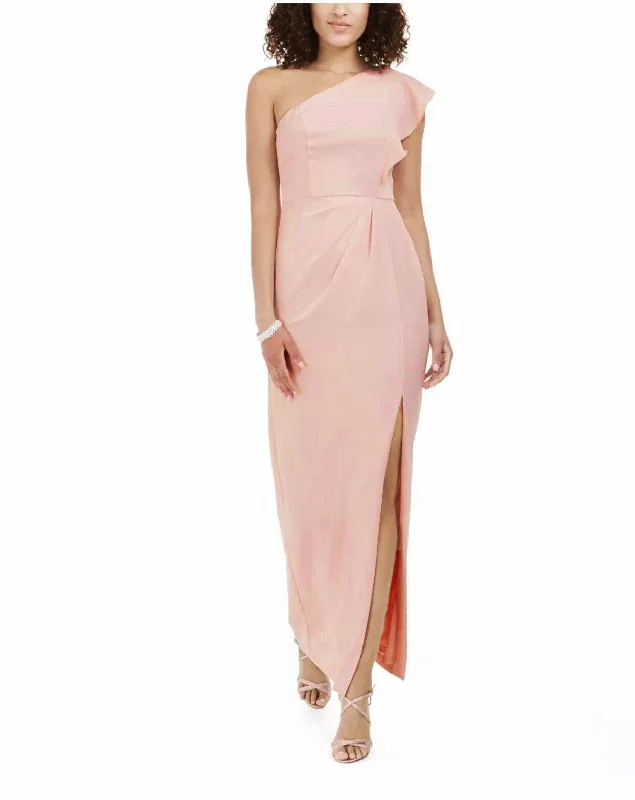 Formal Dress for Bat Mitzvahs2 - adrianna papell pink one shoulder gown