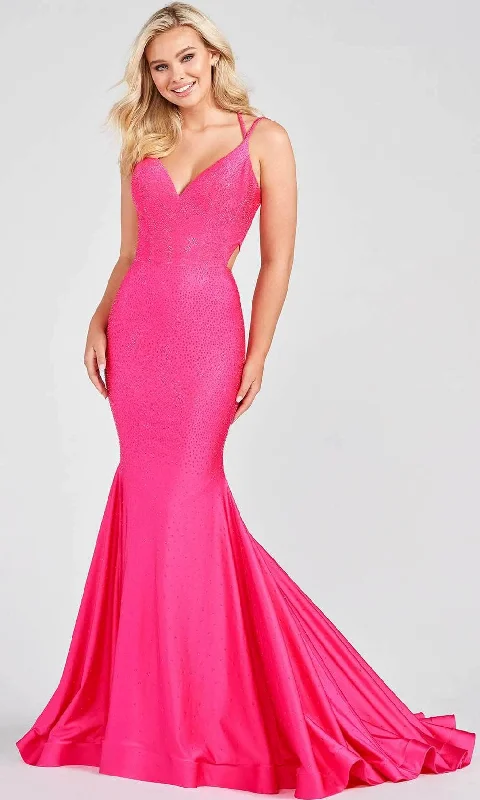 budget-friendly prom dressesEllie Wilde EW122001 - Dual Strap Beaded Prom Gown