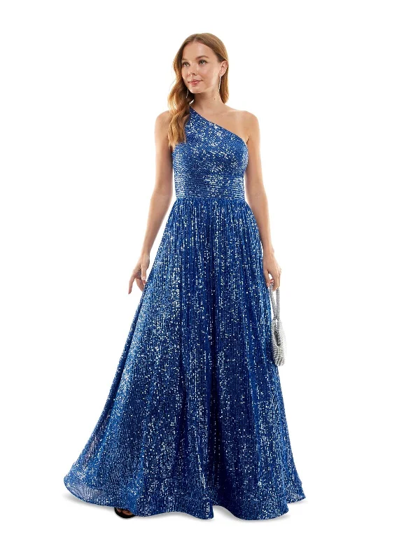 Formal Dress for Pageants15 - b darlin blue one shoulder tulle gown