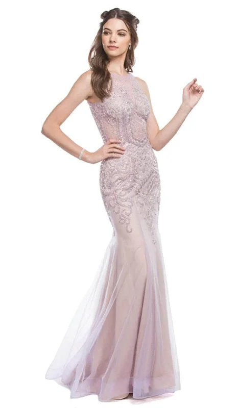 prom dresses for summerTrevi Collection - Sleeveless Beaded Sheath Prom Dress L1634