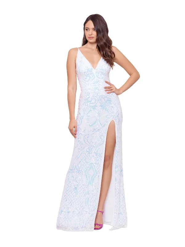 Formal Dress for New Year's Eve0 - blondie nites white iridescent sequin gown