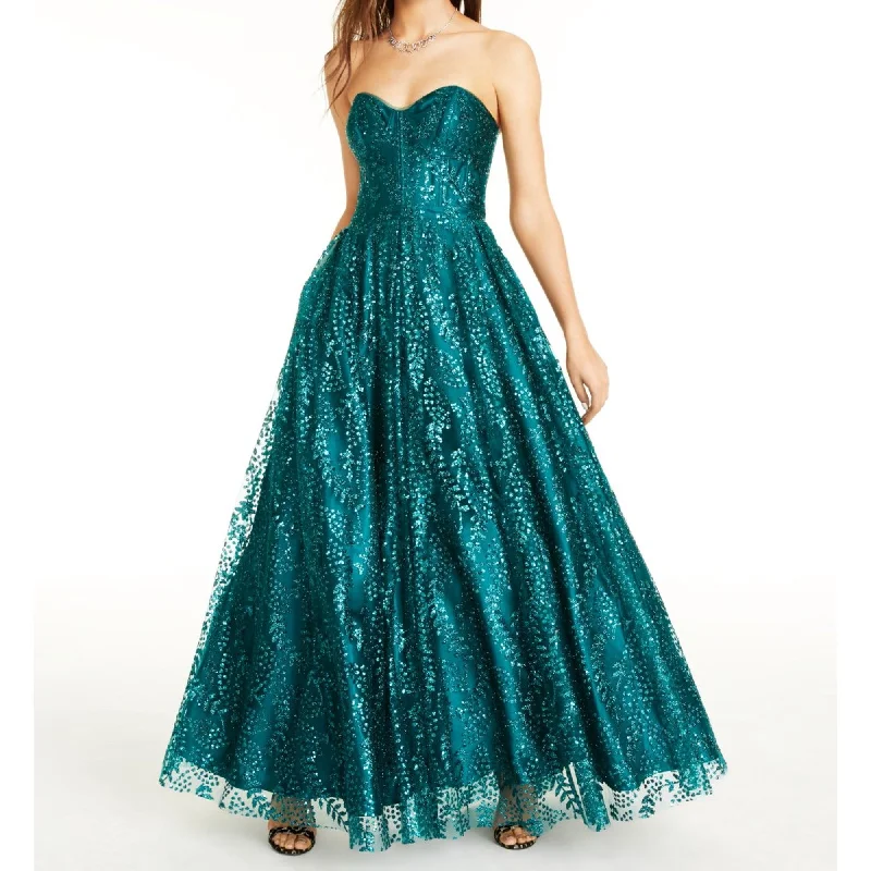 Formal Dress for Black-Tie Optional Eventsblondie nites green strapless glitter ball gown