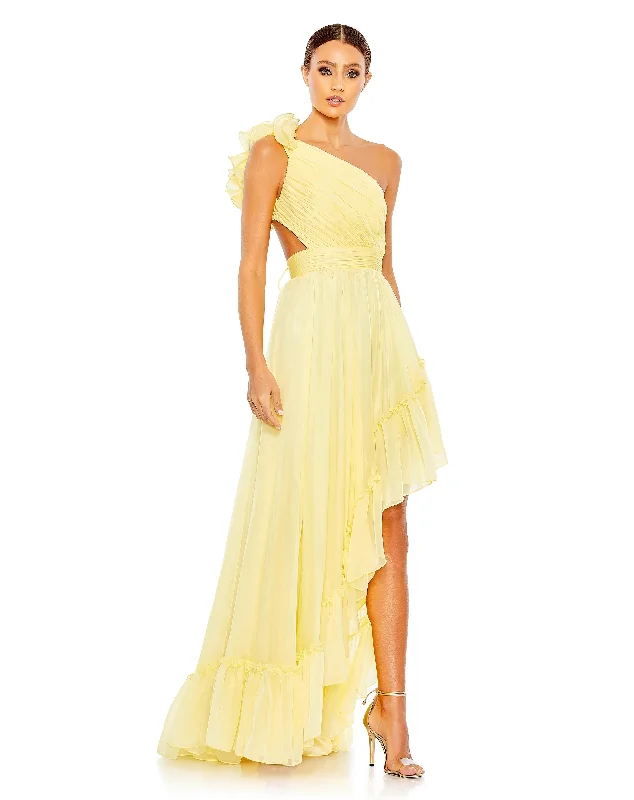 Classic Formal Dress StylesRuffled One Shoulder Asymmetrical Gown