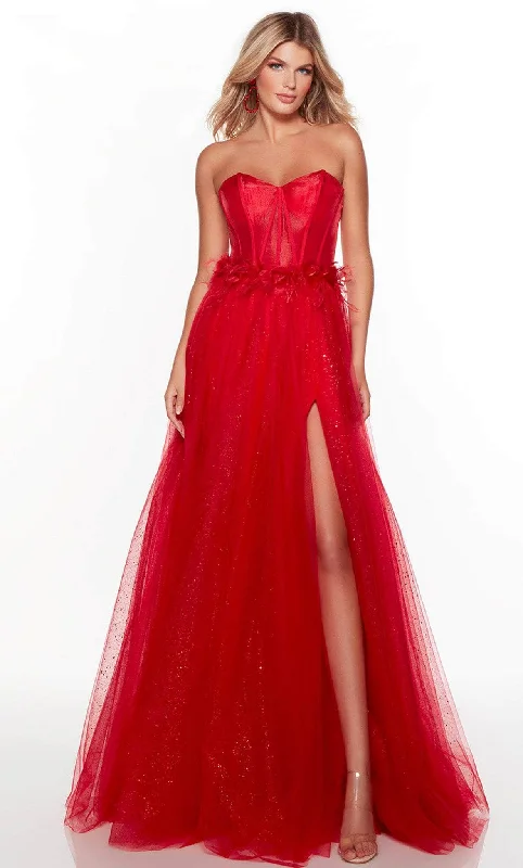 spaghetti strap prom dressesAlyce Paris 61318 - Strapless A-line Prom Dress