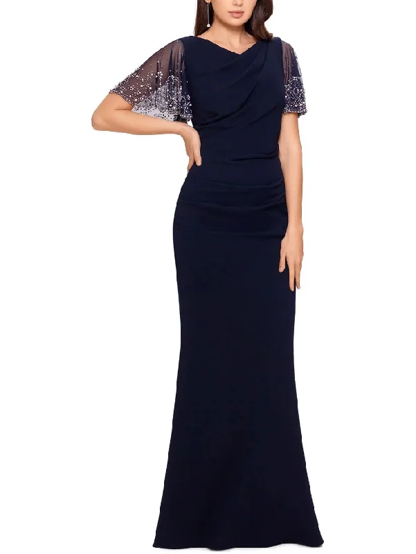 Men's Formal Dress Codes4 - betsy & adam navy beaded flutter sleeve gown