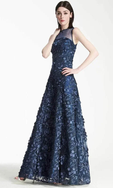 chiffon prom dressesHynes Park M124X - Floral Illusion Neck Prom Gown