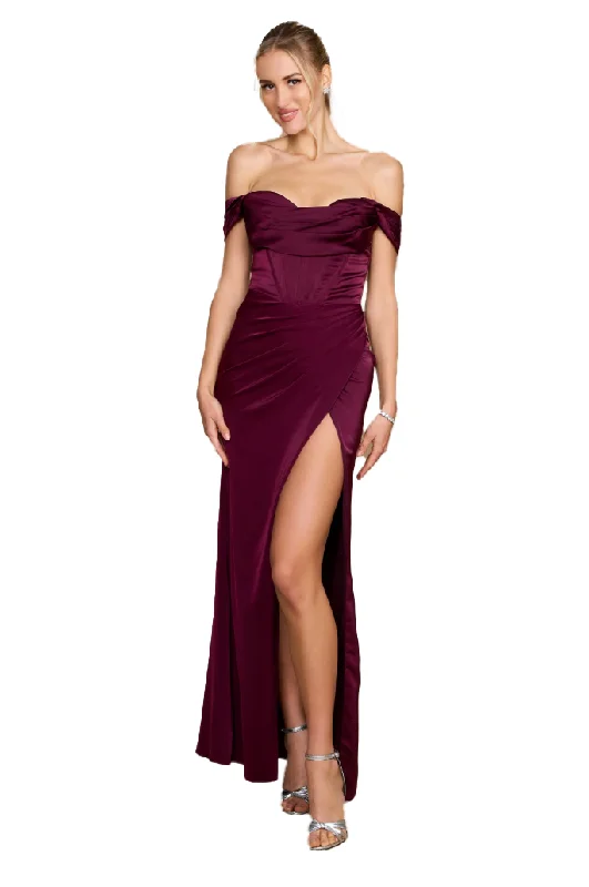 Formal Dress for Fashion Weeks12 - dylan & david burgundy off the shoulder corset gown