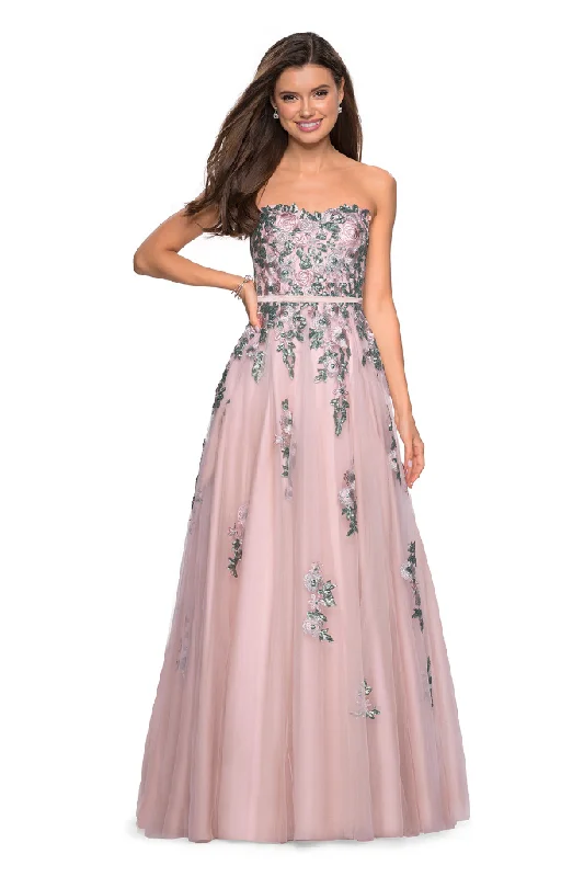 Formal Dress for Tennis Tournaments8 - la femme pink floral embroidered tulle ball gown