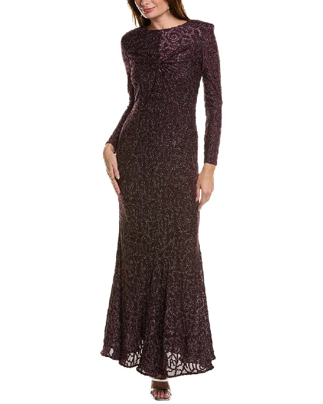 Formal Dress for New Year's EveTaylor Stretch Velvet Burnout Gown