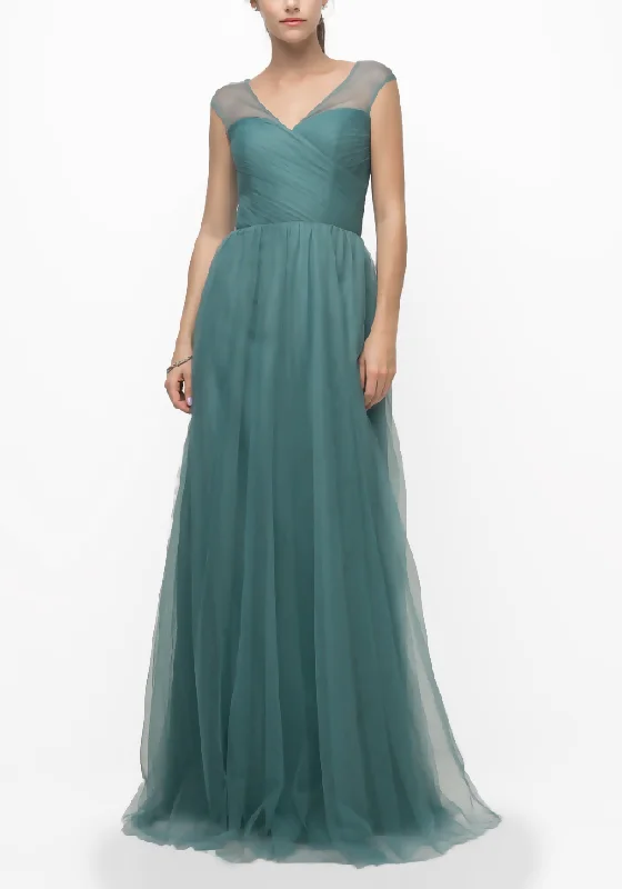 Formal Dress for Golf Tournaments6 - la divine teal pleated bodice tulle gown