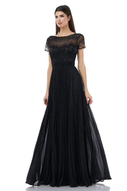 Formal Dress for Cultural Parades8 - js collections black pleated embellished gown