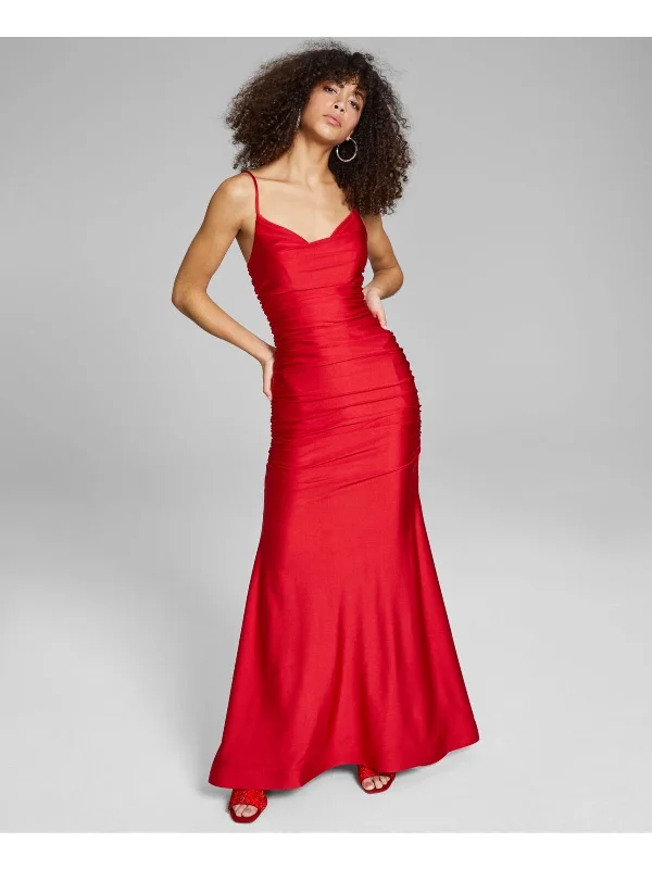 Formal Dress for Civil Ceremoniesb darlin red ruched mermaid gown