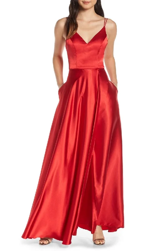 Men's Formal Dress Codes5 - sequin hearts red satin double strap gown