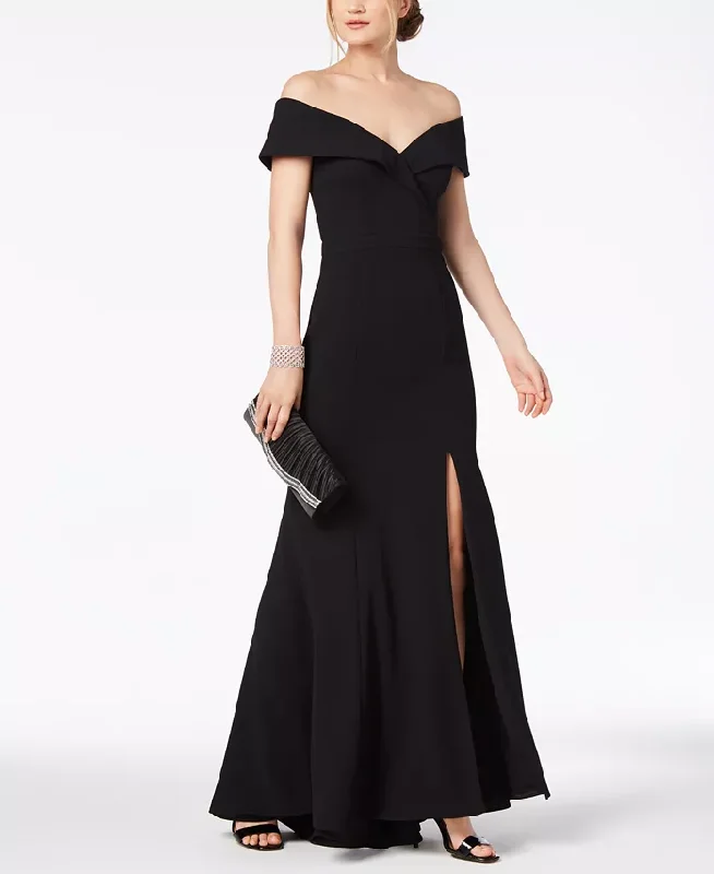 Formal Dress for Weddings4 - xscape black off shoulder gown