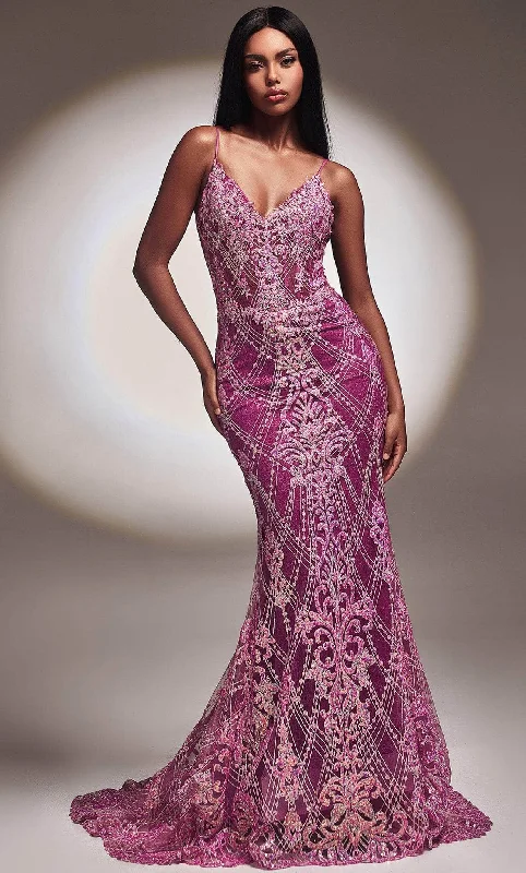 chiffon prom dressesLadivine CC2168 - Embellished Mermaid Prom Dress