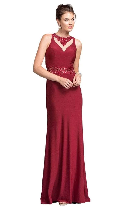 prom dresses for plus-size figuresTrevi Collection - Sleeveless Embellished Prom Dress L1986