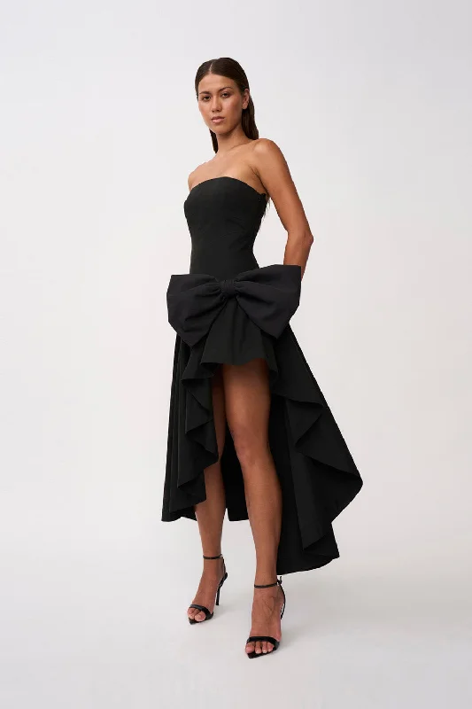 Formal Dress for Bohemian ThemesPaloma Bow Strapless Gown | Final Sale - Black