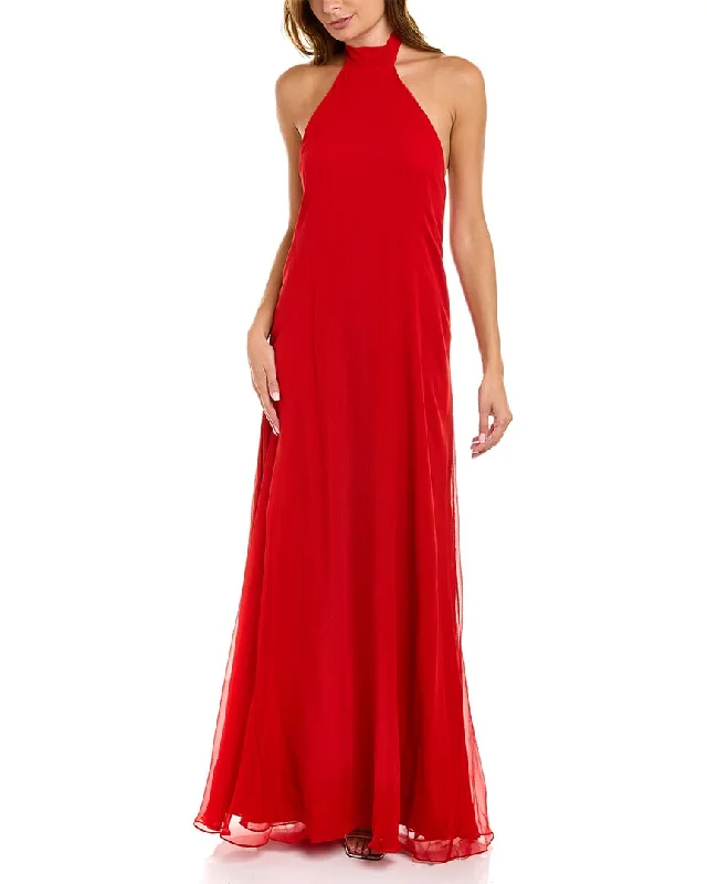 Formal Dress for New Year's EveHalston Lizza Chiffon Halter Silk Gown