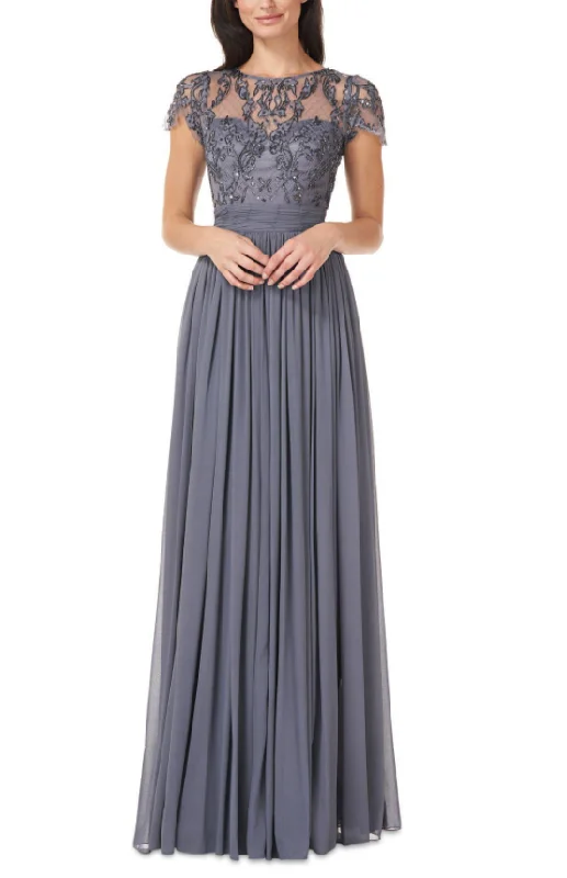 Formal Dress for Business Events4 - js collections slate beaded illusion gown